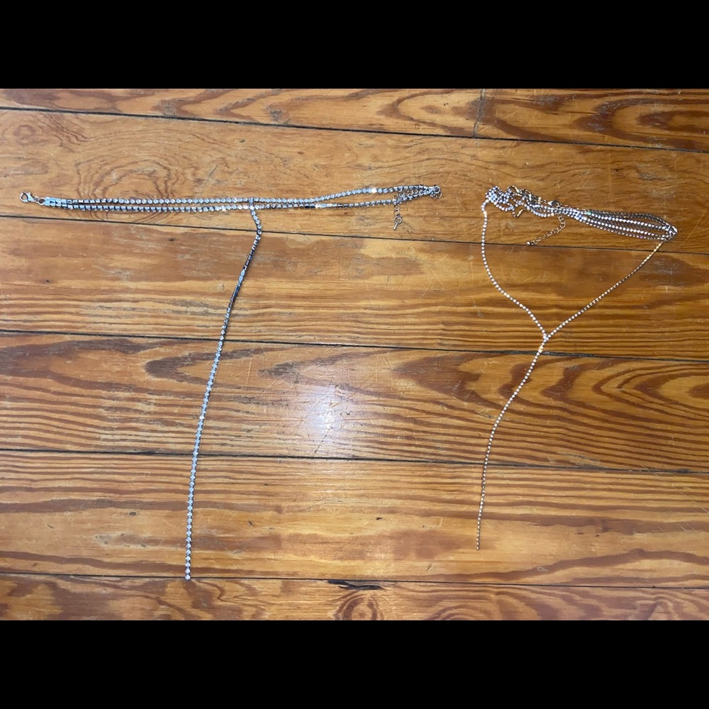 set of two crystal chokers